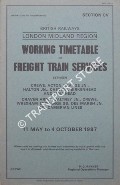 Working Timetable of Freight trains - Section CV - Crewe, Acton Grange, Halton, Chester, Birkenhead & Holyhead; Craven Arms, Saltney, Crewe, Wrexham Exchange, Dee Marsh Jn. & Cambrian Lines - 11 May to 4 Oct. 1987 by British Railways London Midland Region